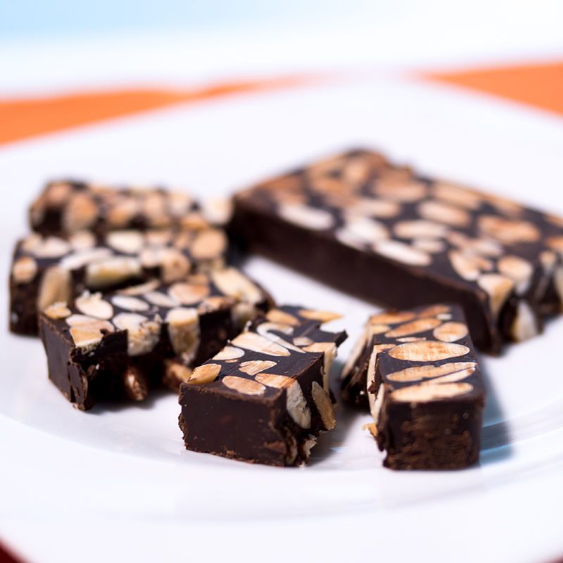 Artisan chocolate and almond nougat