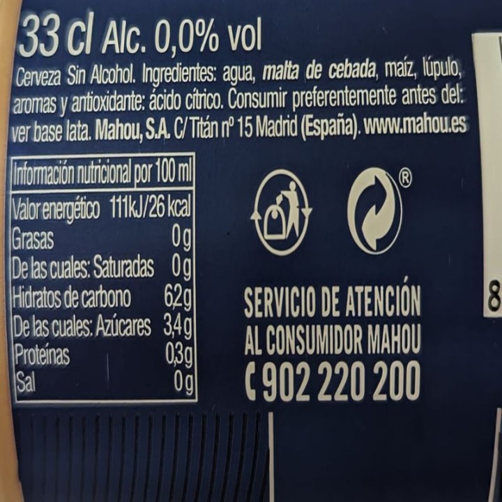 Acheter en ligne Pack Mahou Tostada 0'0