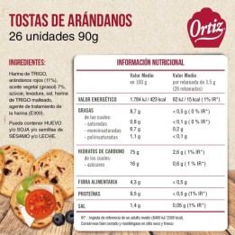 Mini Tostas Ortiz con Arandanos I Envío Gratis