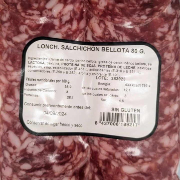 Salchichón Ibérico de bellota loncheado | Comprar Online