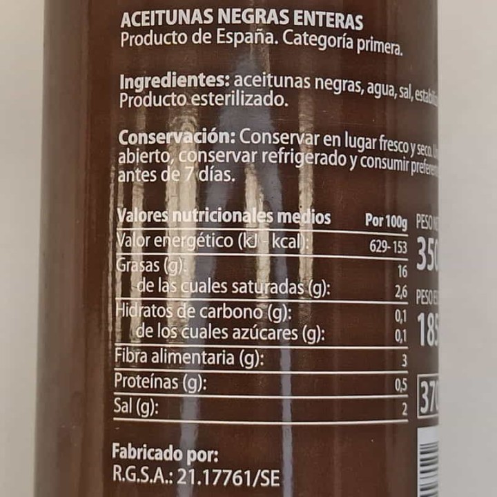 Aceituna Negra I Comprar Online I Envío Gratis