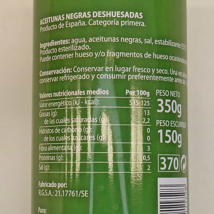 Olives Noires Dénoyautées | Acheter | Envoi gratuit