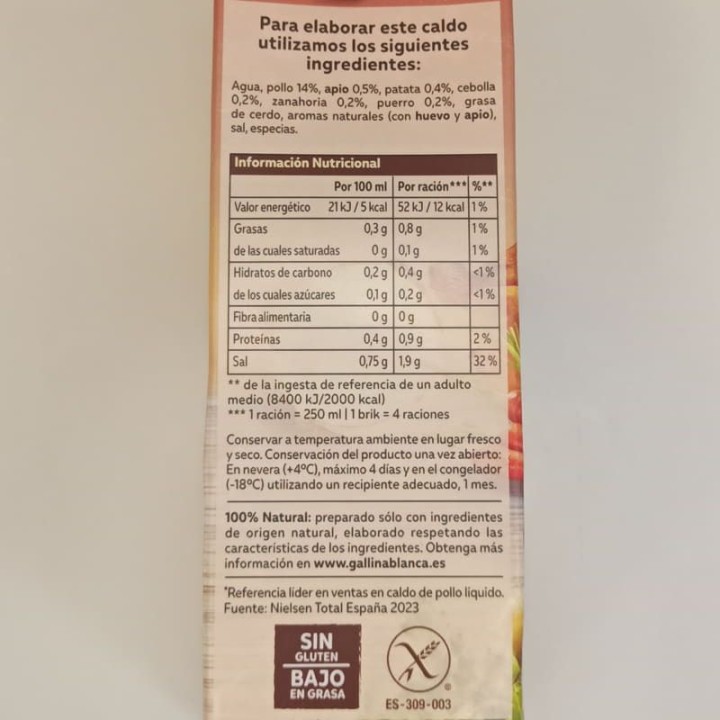 Soupe de Poulet Gallina Blanca | Acheter | Envoi Gratuit