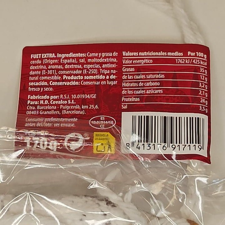 Spanish Fuet Extra | Buy Online | Free Delivery To Europe