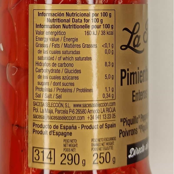 Poivrons Piquillo Entier/Tranché | Online | Envoi Gratuit