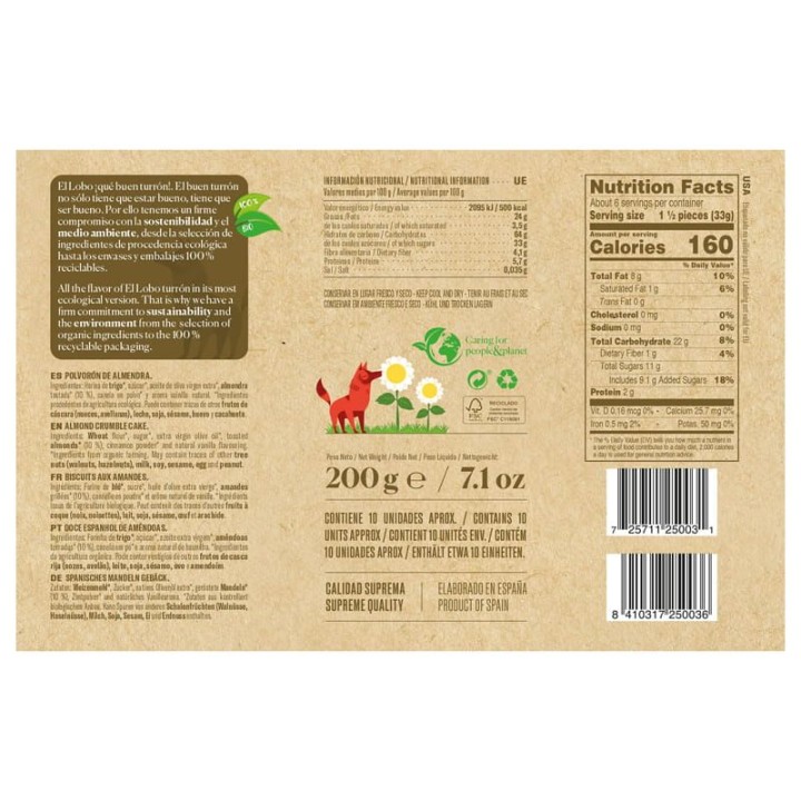 Polvorones Bio El Lobo | Comprar Online | Envío Gratis