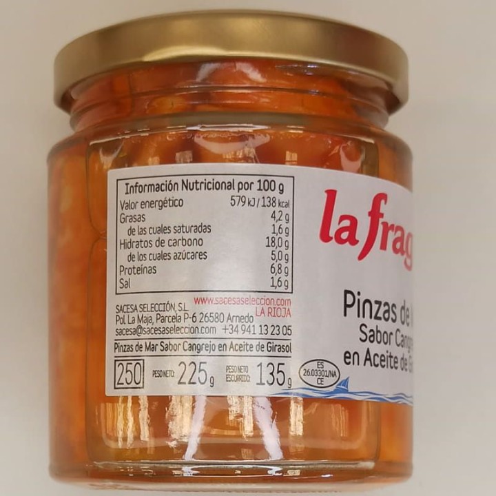 Buy Online Sea Crab Claws in Oil | Direct from Spain
