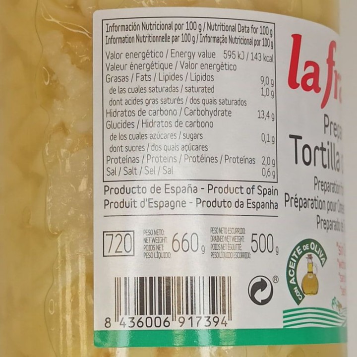 Comprar Tortilla de Patata sin cebolla Online