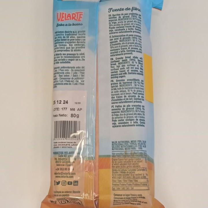 Gressins aux Graines de Tournesol | Acheter | Envoi Gratuit