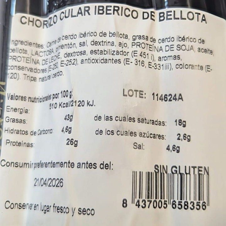 Chorizo Cular Iberico de Bellota | Koop Online | Gratis Verzending