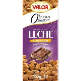 Chocolate Valor Con Leche y Almendras Sin azucar I Comprar