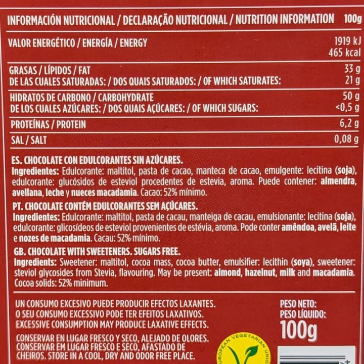 Chocolade Puur Valor Suikervrij | Koop online