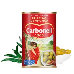 Aceitunas Rellenas de Anchoa Carbonell | Comprar Online