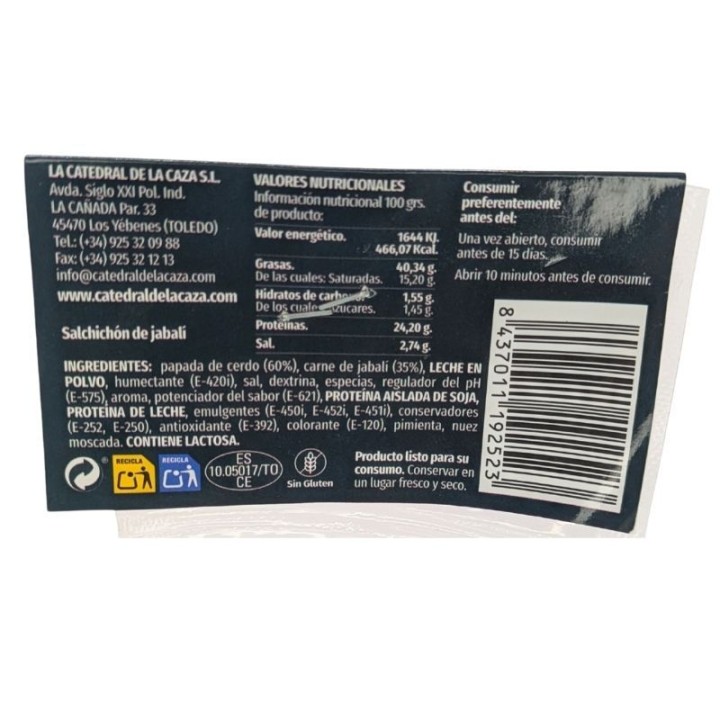 Saucisson de Sanglier | Acheter En Ligne | Envoi Gratuit