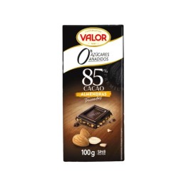 Chocolate Valor 85% con Almendras Sin Azúcar | Comprar Online