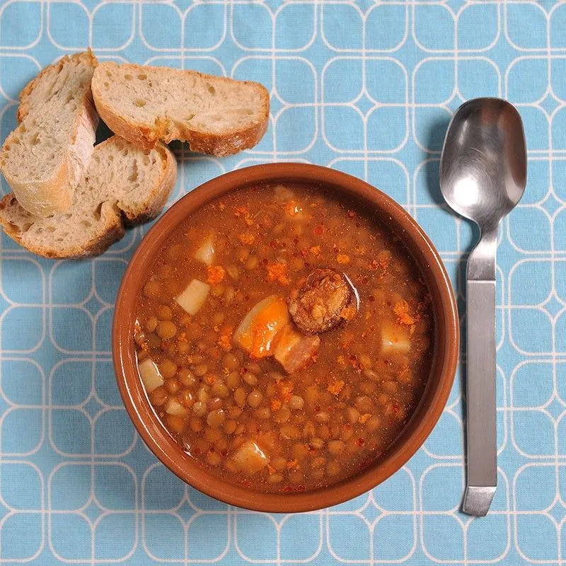 Lentils with Chorizo and Bacon