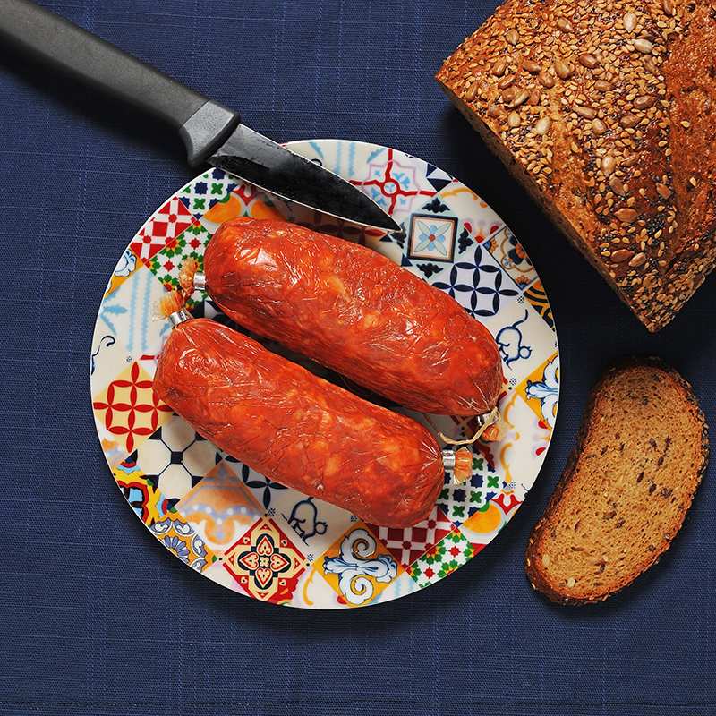 Spanische Chorizo aus Cantimpalo, die geheilte Chorizo ​​aus Segovia