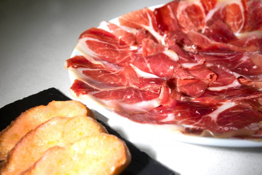 iberico ham and serrano ham