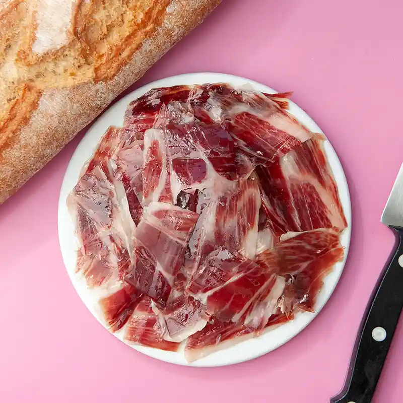 Paleta de bellota ibérica cortada a cuchillo